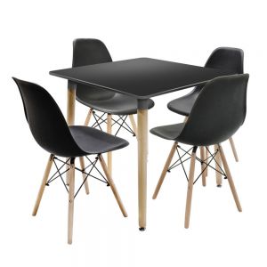 Comedor Minimalista con 4 sillas Eames y Mesa Eames 